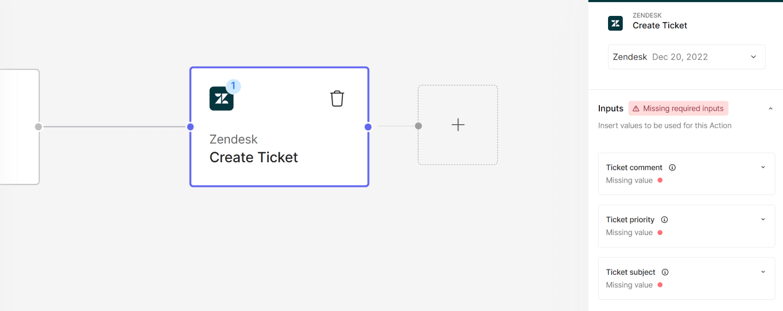missing required
inputs
